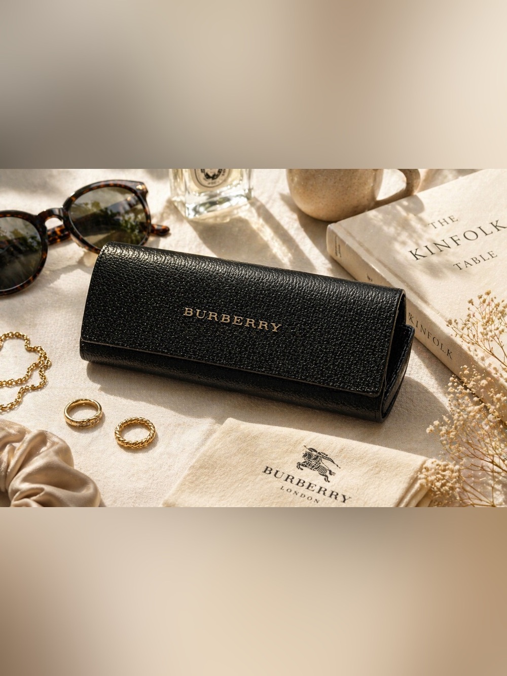 Burberry Black Pebbled Leather Eyewear Case | Quiet Luxury Essential